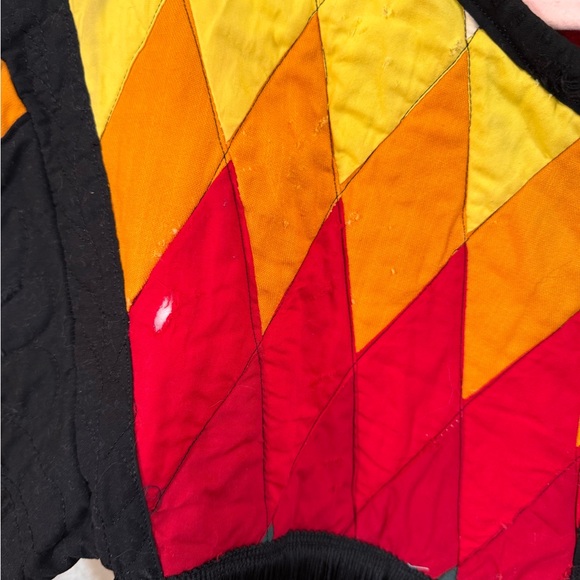 Handmade quilt coat, cropped with fringe. - Picture 4 of 6